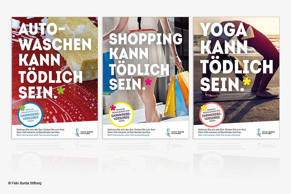 Poster einer Kampagne zur Darmkrebsvorsorge.