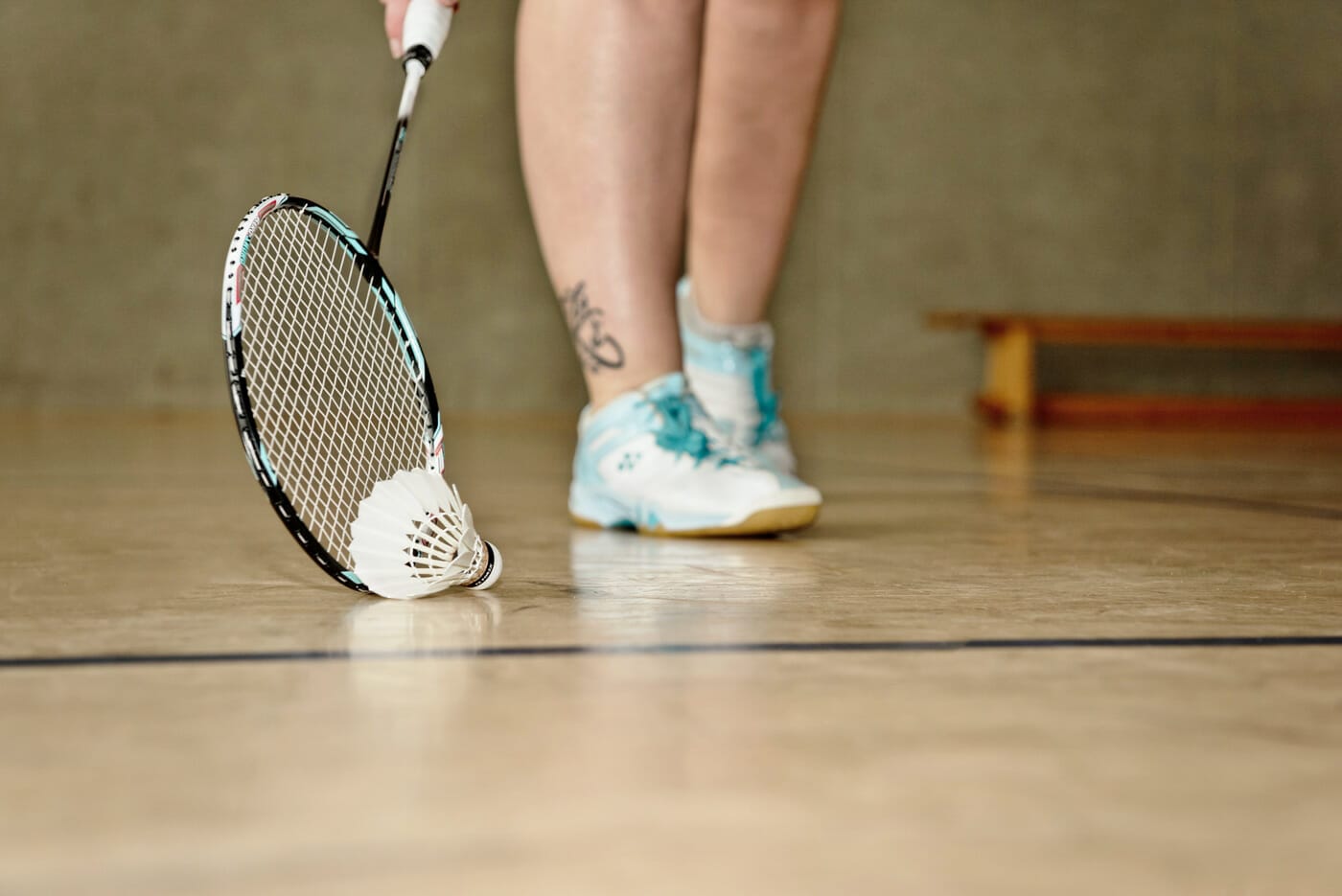 Inken beim Badminton spielen