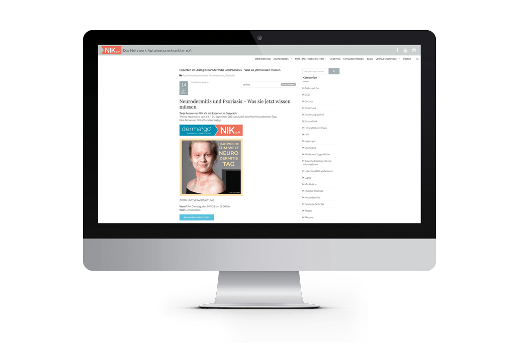 NIK e. V. informiert über Neurodermitis