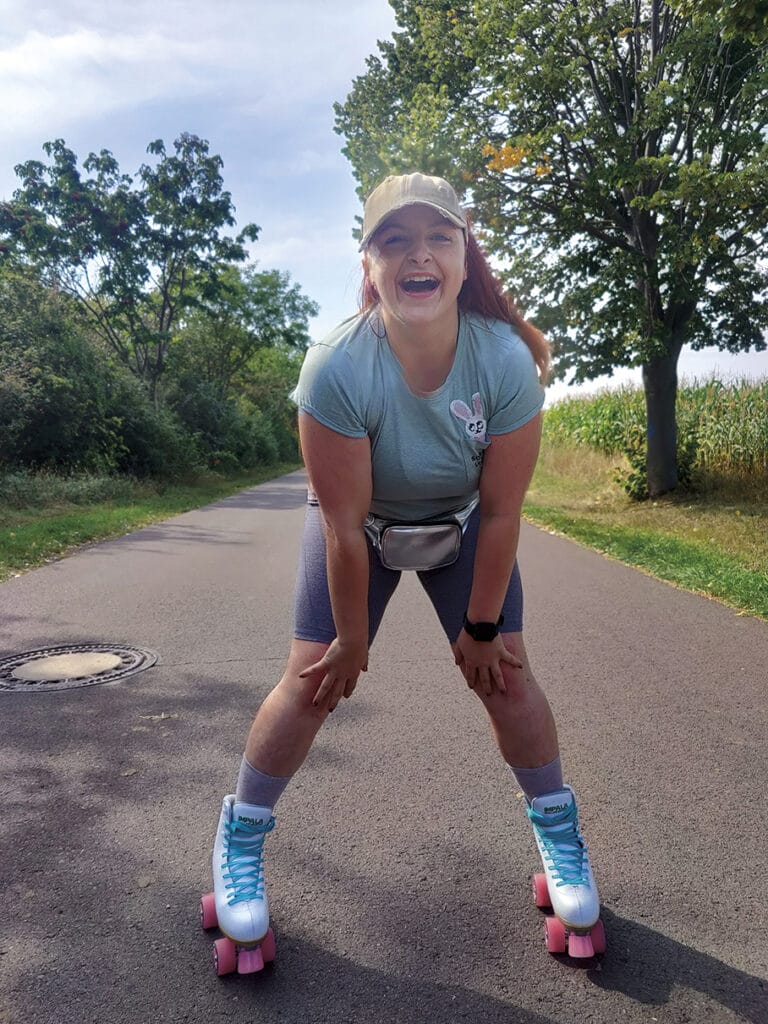 Franziska auf Rollerblades