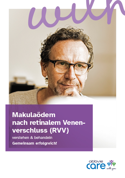 Titel der Broschüre Makulaödem nach retinalem Venenverschluss (RVV)