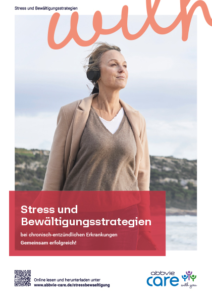 Titel der Broschüre Stress und Bewältigungsstrategien bei chronisch-entzündlichen Erkrankungen